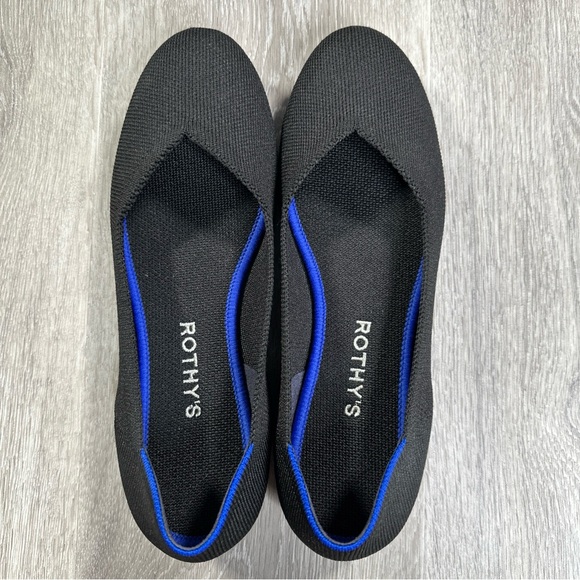 Rothy’s Women’s 7.5 The Flat Ballet Slip On Shoes Round Toe Black Knit Fabric - Picture 8 of 16